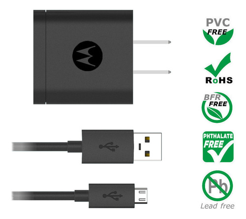 Cargador Motorola Original G6 Play E6 E7 Plus G8 Power Lite Negro