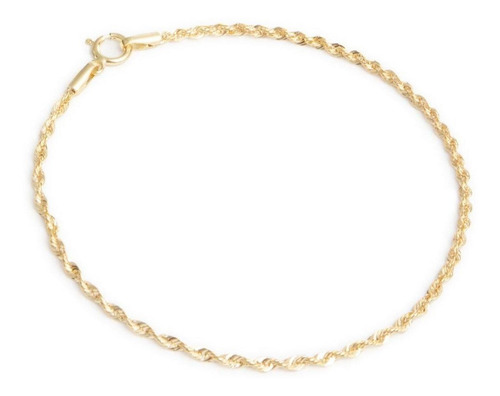 Pulsera Torsal 2mm Unisex 18cm Oro Italiano Hueco 10k Largo 18 Cm