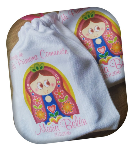 10 Bolsitas Estampadas Comunión {virgencitas Porfis}