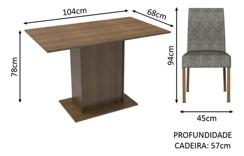 Juego De Comedor Con Mesa Y 2 Sillas Madesa Manu Mp