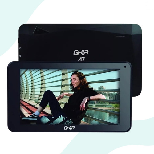 Tablet Ghia 7 Pulgadas 1GB Ram 16GB Almacenamiento Wifi BT Android 11 A7 GA7133N Negro