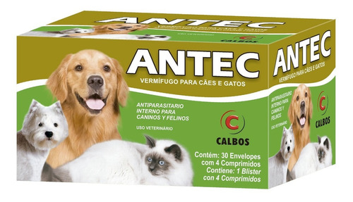 Antec - Vermífugo P/ Cães E Gatos - Calbos - Display 30x4un