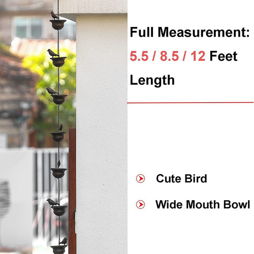 Correntes De Chuva Para Calhas Mobile Birds Cups Rain Chimes