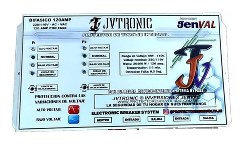 Protector De Voltaje Integral 220/110v 120amp Xface Jvtronic