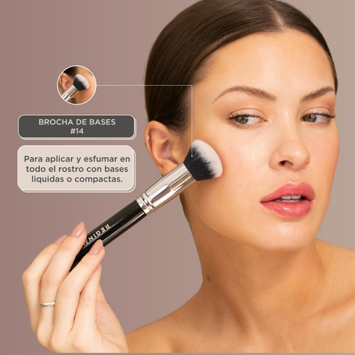 Imagen 4 de 9 de Set Brochas Pinceles Regina Maquillaje Crueltyfree Esencial