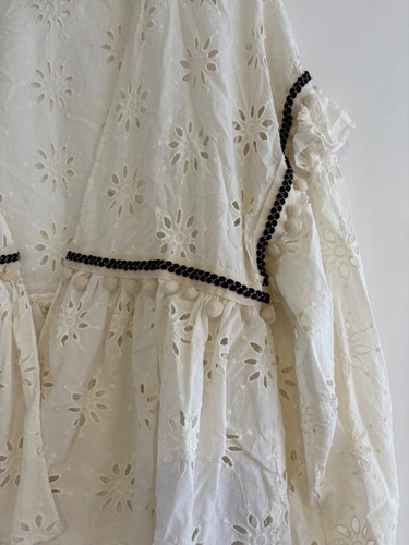 Saco Mujer Zara Trf De Broderie Crema Crema M (Usado)