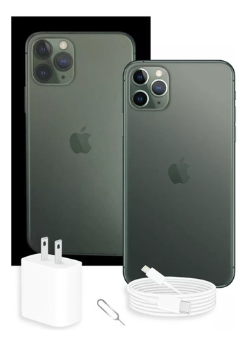 iPhone 11 Pro Max 64 Gb Verde Medianoche Con Caja Original Accesorios (Reacondicionado)