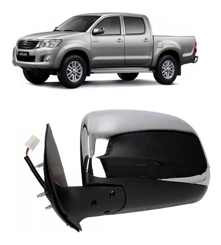 Espejo Toyota Hilux 2013 2014 2015 Cromado Electrico Izquier