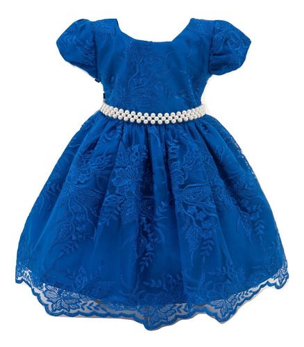 Vestido Infantil Festa Realeza Cinderela Luna Azul Royal Lux