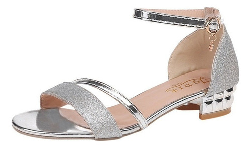 Sandalias Informales De Tacón Medio Con Hebilla For Mujer