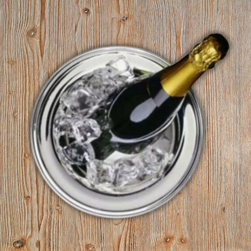 Champañera O Hielera Para Enfriar Botellas Color Plateado