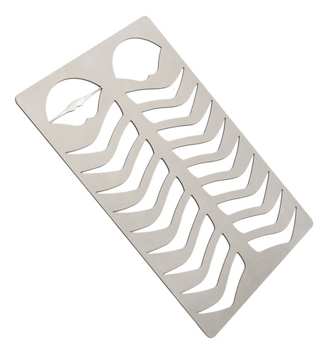 Para Plantillas Para Cejas Y Labios, Plata Cepillada, Acero