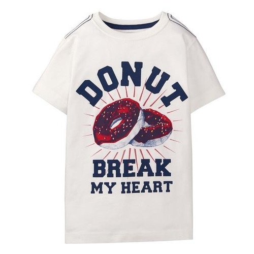 Remera Blanca Donut Mangas Corta Crazy8 Algodón Verano Niños