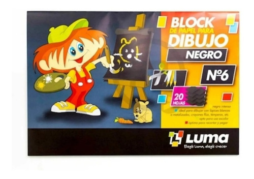 Block De Dibujo Negro Luma N° 6 X 20 Hojas