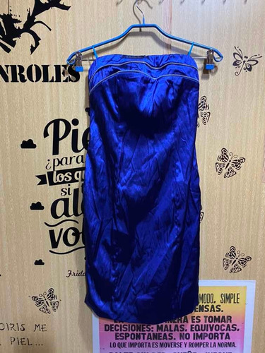 Vestido Strapless | Fiesta | Azul Marino | Cierre En Espalda