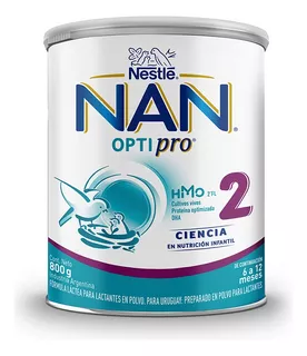 Nestlé Nan optipro 2 leche infantil en polvo lata 800gr 6 a 12 meses