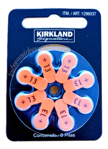 8 Pilas Kirkland Aparatos Electrónicos Tamaño 13 Audífonos 
