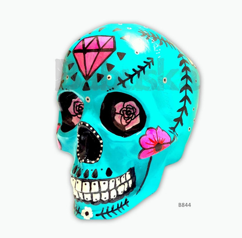 Calavera Mexicana Pintada A Mano Catrina Calaca Diamante 844