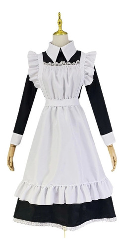 Mujeres Maid Outfit Anime De Manga Larga Y Manga Corta Vestido Delantal Vestido Lolita Hombres Cafe Costume