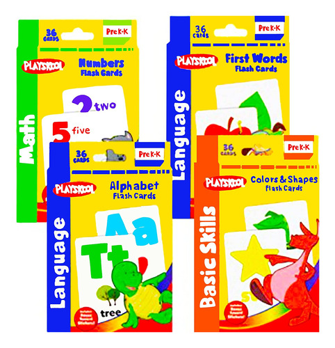 Playskool Flash Cards - 4 Juegos De Tarjetas Flash (alfabeto