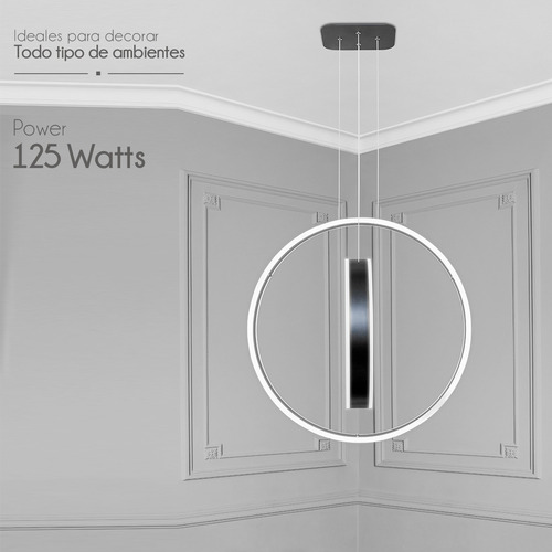 Imagen 5 de 10 de Lampara Led Diseño Elegante Colgante Led 125w Calida / Fria