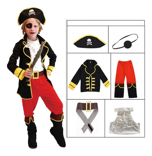 Disfraz De Pirata De Jack De Piratas Del Caribe 6 Piezas