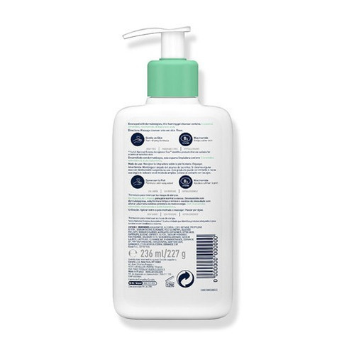 Imagen 2 de 5 de Gel Limpiador Espumoso Cerave 236 Ml Piel Normal A Grasa Neutro Pote