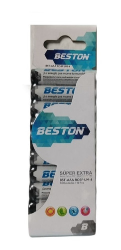 Baterias Pila Aaa Beston R03 1.5v Tirilla Complrata X10 Unid