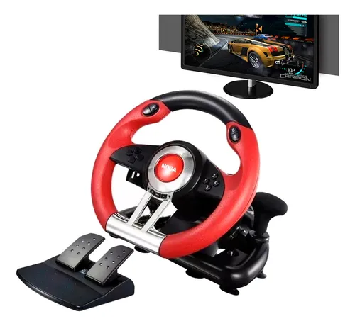 Soporte de volante de carreras y pedal plegable (PC, Xbox, PS4