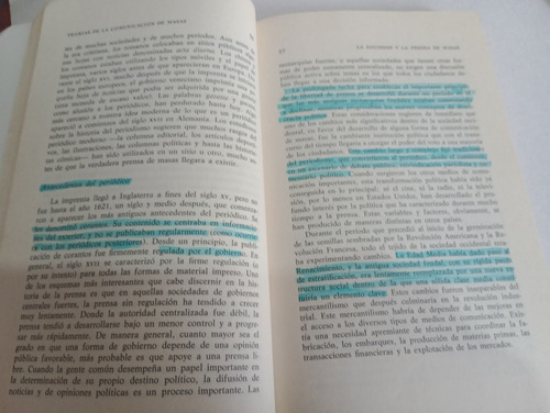 Teorías De La Comunicación De Masas Melvin De Fleur (Usado)