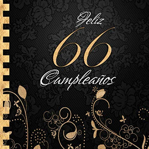 Feliz 66 Cumpleaños: Libro De Visitas I Elegante Encuadernac
