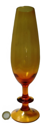 Copa Decorativa Grande Vidrio Color Caramelo Años 70 (Usado)