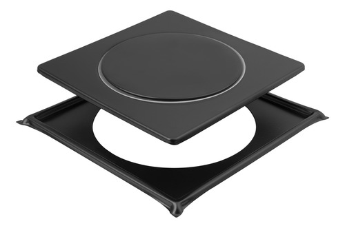 Ralo Click 10x10 Com Porta Grelhas Preto Fosco P/ Banheiro