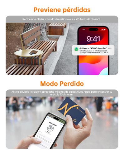 Novoo Tarjeta Rastreador Cartera 6 Años Airtag Localizador Bluetooth Gps Smart Tag Rastreador Para Apple Color Azul