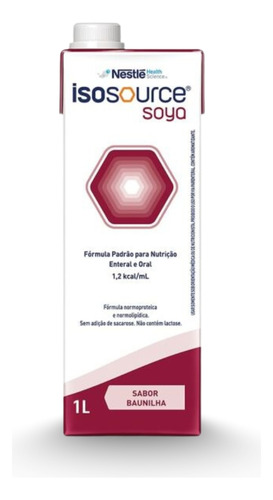 Isosource Soya 1.2kcal/ml 1l Cx/06 - Nestlé Sabor Baunilha
