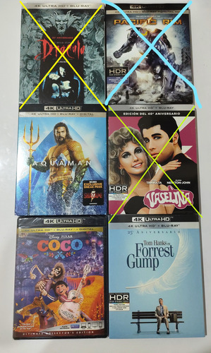 Lote De 15 Peliculas Blu Ray En 4k Se Pueden Vender Separado (Usado)