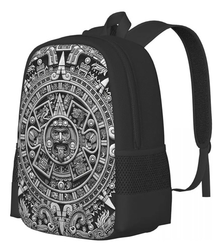 Aztec Calendar Sun Stone - Mochila En Escala Gris Para Color 9