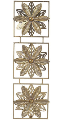 Placa Mural Decorativa Flor De Loto Triple Gold