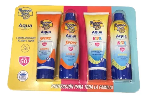 comprar Bloqueador Solar Banana Boat Aqua Protect Sport + Kids 4pzs