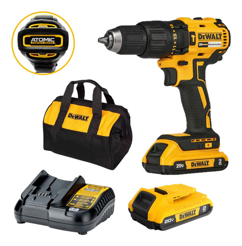 Taladro Percutor Inalámbrico Dewalt 20v Brushless Dcd709d2