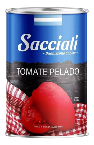 Imagem 1 de 3 de Tomate Pelado Lata 400g Sacciali
