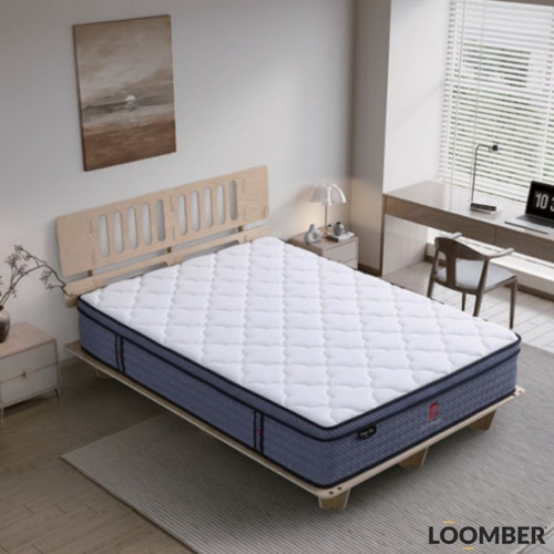 Colchón King Size En Caja Loomber Top Comfort Color Blanco