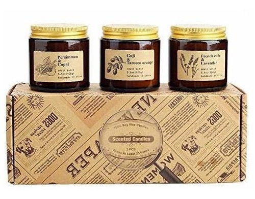 Las Velas Perfumadas, Regalo Conjunto De 3 Rústicas Boticari