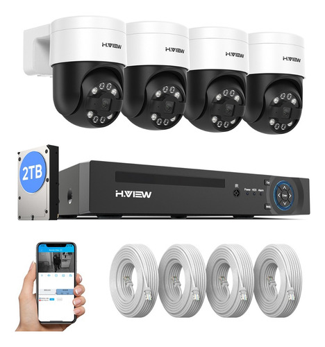 4k Rotación Kit Cámaras De Seguridad Videovigilancia 8mp 2tb