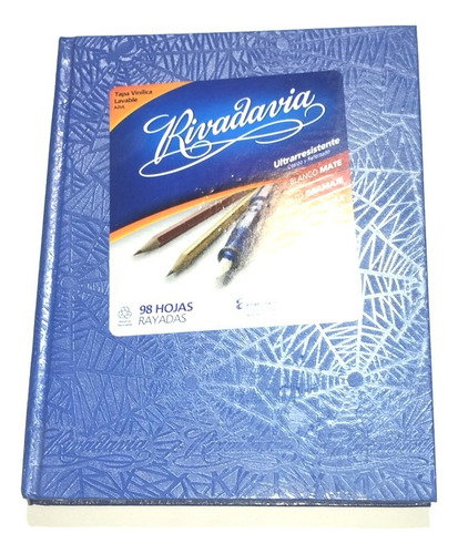 Cuaderno Tapa Dura 98 Hojas Rayas Azul Rivadavia X2