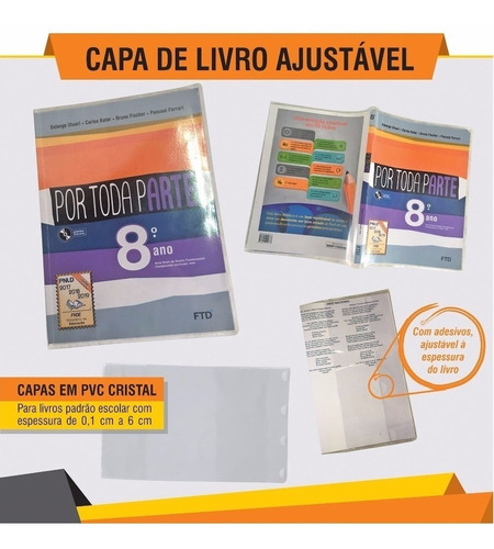 Capa De Livro - Kit 10 Ajustáveis - Frete Grátis