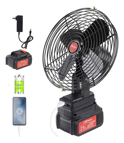 Ventilador De Mesa Inalámbrico 4 Aspas De Hierro 8  3.0 Ah