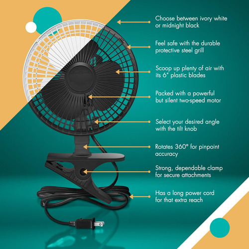 Ventilador Con Clip Joey's De 6 Pulgadas, 2 Velocidades, Aju