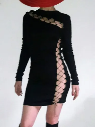 Vestido Sexy Elegante Con Detalle Al Costado Glam Vestido Sexy Elegante Con Detalle Al Costado Glam