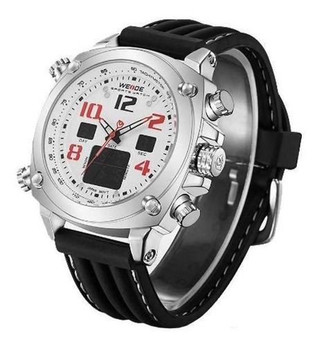 Relógio Masculino Weide Anadigi Wh-5208 - Preto E Branco